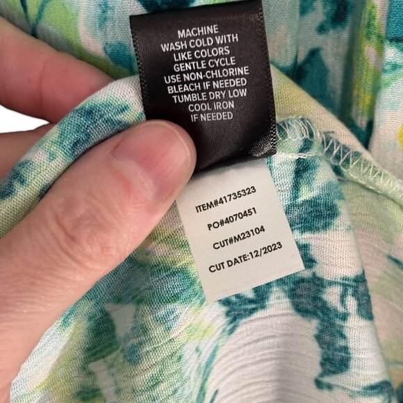 Torrid Green Floral Washable Gauze Maxi Halter Tiered Dress Women's Plus Size 0X - Picture 6 of 7